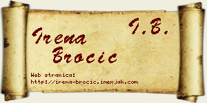 Irena Broćić vizit kartica